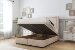 "Comfort Savoy Sand Naples Ottoman Bed With Mattress With 54"" Floor Standing Headboard 2'6 Small Single" - thumbnail 2