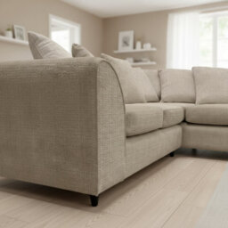 Abakus Direct Jumbo Chenille Corner Sofa In Taupe Right Facing With Plush Chaise Extension - thumbnail 2