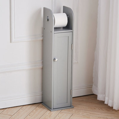 Living And Home Grey Wooden Freestanding Paper Roll Holder Bathroom Cabinet - image 1