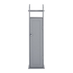 Living And Home Grey Wooden Freestanding Paper Roll Holder Bathroom Cabinet - thumbnail 3