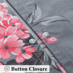 Aspire Homeware Printed Microfiber Duvet Cover Set, Flowers Bouquet Reversible, Double, (L)200Cm X (W)200Cm - thumbnail 3