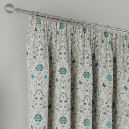 Enhanced Living Blue Floral, 100% Blackout, Thermal Curtains With Tape Top Header (Pair) - 90 X 90 Inch (229 X 229Cm) - thumbnail 2