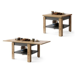 Heze Furniture Leo Modern Extending Coffee Table - Artisan Oak & Anthracite - thumbnail 5