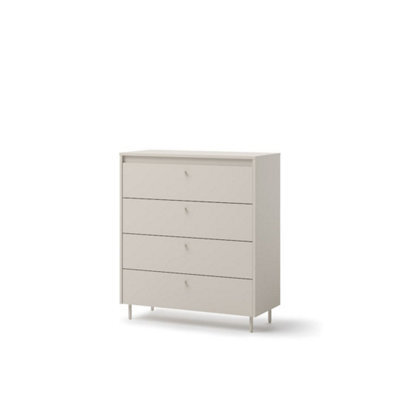 Arte Torino 3 Cashmere Chest W90Cm X H130Cm X D41Cm - 4-Drawer Unit With Ball-Bearing Runners & Metal Legs - image 1