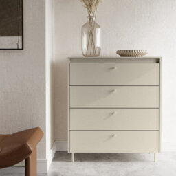 Arte Torino 3 Cashmere Chest W90Cm X H130Cm X D41Cm - 4-Drawer Unit With Ball-Bearing Runners & Metal Legs - thumbnail 3