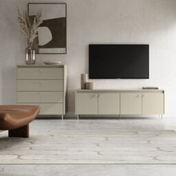 Arte Torino 3 Cashmere Chest W90Cm X H130Cm X D41Cm - 4-Drawer Unit With Ball-Bearing Runners & Metal Legs - thumbnail 4