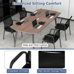 Waiting Room Chair Set Of 2 Office Guest Chairs With Ergonomic Mesh Backrest - thumbnail 4
