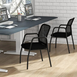Waiting Room Chair Set Of 2 Office Guest Chairs With Ergonomic Mesh Backrest - thumbnail 1