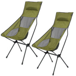 Folding Outdoor Chair With Carry Bag Green, Pack Away Easy, Durable - thumbnail 1