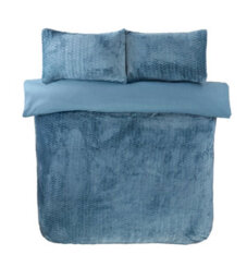 Rapport Home Chevron Faux Teddy Polyester Fleece Duvet Cover Set With Pillowcase - thumbnail 3