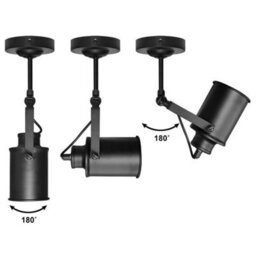 Long Life Lamps Company Black Adjustable Retro Industrial Ceiling Spot Light Metal Finish M0072 - thumbnail 4