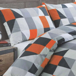 Velosso Orange Jazz Duvet Cover And Pillowcase Set Double - thumbnail 1