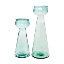 Verano Spanish Ceramics Recycled Glass Clear Home Décor Candle Holders (H) 40Cm - thumbnail 4