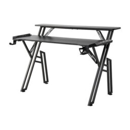 Living And Home Black Gaming Desk With Led Lights And Monitor Stand W 1400 X D 600 mm