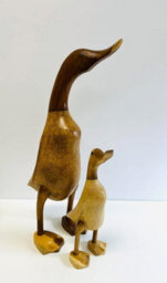 My Square Mile Decorative Wooden Duck Ornament, 25Cm Or 45Cm, Indoor Outdoor Garden Decor Gift (1 Small Duck 25Cm) - thumbnail 2