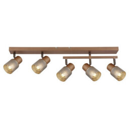 Luminosa Lighting Luminosa Satella Ceiling Spotlight Bar Coffee Colored Matt 5X E14 - thumbnail 3