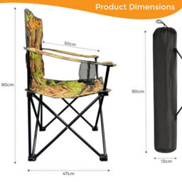 1X Folding Outdoor Chair Camping Garden Fishing Seat Lightweight Portable Foldable - thumbnail 2