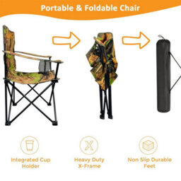 1X Folding Outdoor Chair Camping Garden Fishing Seat Lightweight Portable Foldable - thumbnail 5
