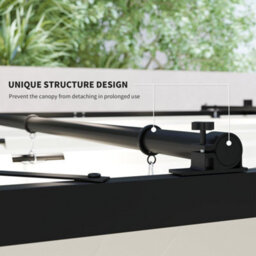 Outsunny 3 X 3(M) Pergola With Retractable Roof, 80mm Metal Column, White - thumbnail 6