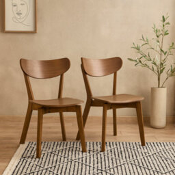 Wyld Haus Set Of 2 Saffron Walnut Wood-Effect Dining Chairs