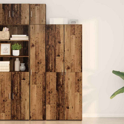 Berkfield Highboard Old Wood 70X42.5X185 Cm Engineered Wood - image 1
