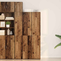 Berkfield Highboard Old Wood 70X42.5X185 Cm Engineered Wood - thumbnail 1