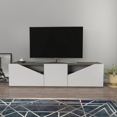 Decorotika Carson Tv Stand Tv Unit For Tv's Up To 72 Inch Wenge White - image 1