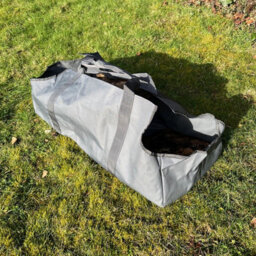 Selections Set Of 2 Canvas Log Carrier Firewood Bags In French Grey - thumbnail 4