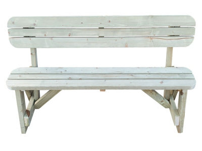 Arbor Garden Solutions Victoria Rounded Garden Fence Bench With Back-Rest (5Ft, Natural Finish) - image 1