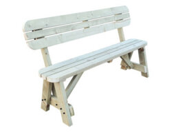 Arbor Garden Solutions Victoria Rounded Garden Fence Bench With Back-Rest (5Ft, Natural Finish) - thumbnail 3