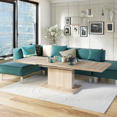 Heze Furniture Astrid 80 - 2 In 1 Extending Coffee / Dining Table - Sonoma Oak - image 1