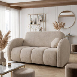 Viva Comfy Iii Upholstered Sofa Bed With Bedding Storage For Living Room Chipboard Metal Legs 152X103X85Cm Beige
