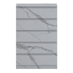 Zita White Marble Effect 5 Drawer Chest - Modern Storage Unit, (L) 40Cm X (W) 70Cm X (H) 107Cm, Stylish Bedroom Storage