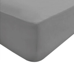 Gr8 Home Sleepdown Fitted Sheet Grey Soft Easy Care Polycotton Bed Linen Bedsheet Bedding King Size - thumbnail 2