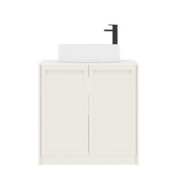 Royal Bathrooms Royal Bathroom Elmore 800mm Classic White Freestanding Bathroom Vanity Unit 2 Door Plain White Worktop With Peak Basin - thumbnail 7