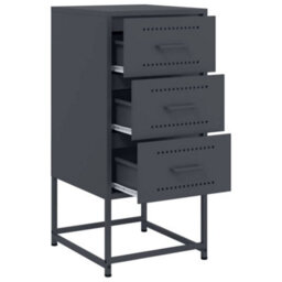 Berkfield Bedside Cabinet Anthracite 36X39X78 Cm Steel - thumbnail 9