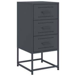 Berkfield Bedside Cabinet Anthracite 36X39X78 Cm Steel - thumbnail 2