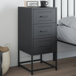 Berkfield Bedside Cabinet Anthracite 36X39X78 Cm Steel - thumbnail 1