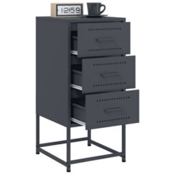 Berkfield Bedside Cabinet Anthracite 36X39X78 Cm Steel - thumbnail 5
