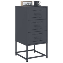 Berkfield Bedside Cabinet Anthracite 36X39X78 Cm Steel - thumbnail 4