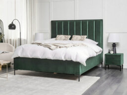 Beliani Bedroom Set Velvet Sezanne 160 X 200 Cm (Eu King Size) Dark Green - thumbnail 2