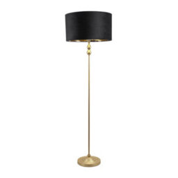Valuelights Maggie Gold Candlestick Floor Lamp With Black Velvet With Gold Inner Lamp Shade - thumbnail 2