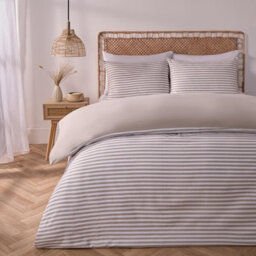 OHS Stripe Duvet Cover Hotel Bedding Set Waffle Embossed Quilt, Natural - Double - thumbnail 5
