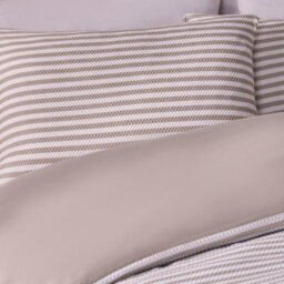 OHS Stripe Duvet Cover Hotel Bedding Set Waffle Embossed Quilt, Natural - Double - thumbnail 2
