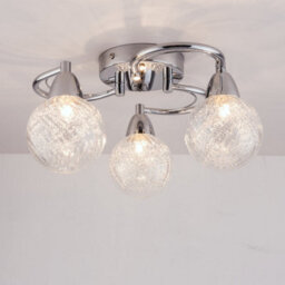 Harper Living Bolla 3Xg9 Energy Saving Led Semi Flush Ceiling Light, Swirl Arms, Polished Chrome Finish, Natural White (4000K), Bulbs Included - thumbnail 2