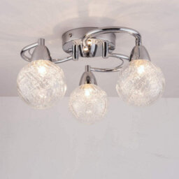 Harper Living Bolla 3Xg9 Energy Saving Led Semi Flush Ceiling Light, Swirl Arms, Polished Chrome Finish, Natural White (4000K), Bulbs Included