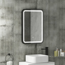 Royal Bathrooms Luna 500 X 700mm Black Led Framed Bathroom Led Mirror With Demister Pad & Touch Sensor - thumbnail 1
