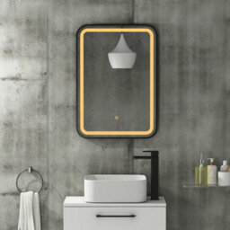 Royal Bathrooms Luna 500 X 700mm Black Led Framed Bathroom Led Mirror With Demister Pad & Touch Sensor - thumbnail 9