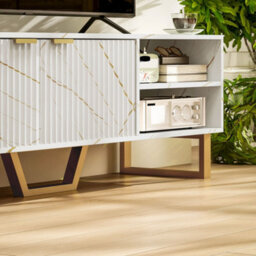 Homcom Tv Unit, Tv Stand Cabinet With Shelves And Storage Cupboard, White - thumbnail 9