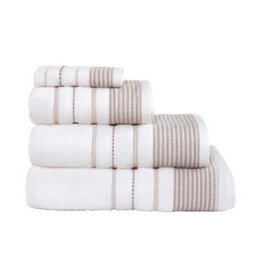 Rapport Home Dakota Stripe 6 Piece Towel Bale Set Pure Cotton Natural - thumbnail 2